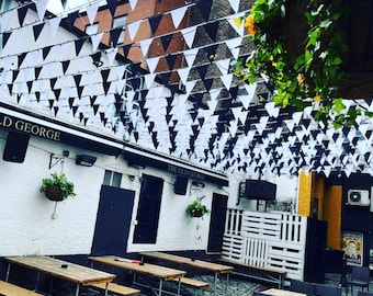 Black and White Bunting, Newcastle United banner, NCUF, Black and white bunting flags