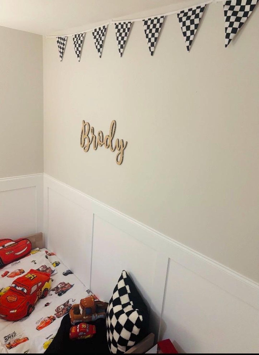 Room Racing Flags Racing Car Bunting, Checkered Flag Banner, Boy's Room Decor, Hotwheels ...