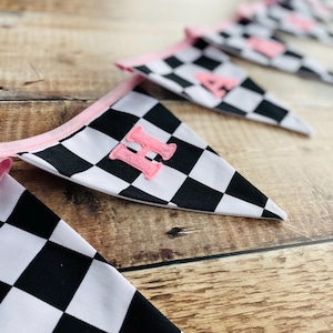 Racing Car Bunting, Checkered Flag Banner, Boy's Room Decor, Hotwheels room decor image 20