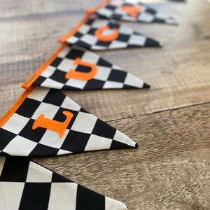 Racing Car Bunting, Checkered Flag Banner, Boy's Room Decor, Hotwheels room decor image 13