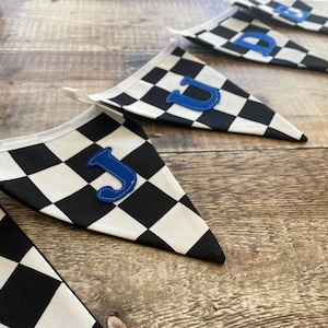 Racing Car Bunting, Checkered Flag Banner, Boy's Room Decor, Hotwheels room decor image 12