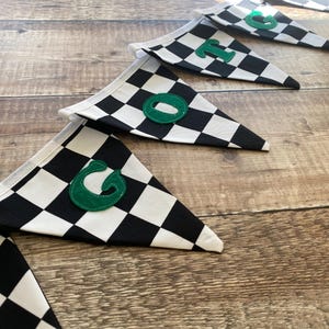 Racing Car Bunting, Checkered Flag Banner, Boy's Room Decor, Hotwheels room decor image 14