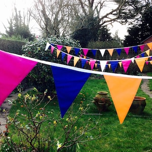 Festival wedding bunting, Party bunting, Bright bunting, reusable bunting, fabric bunting in bright colours