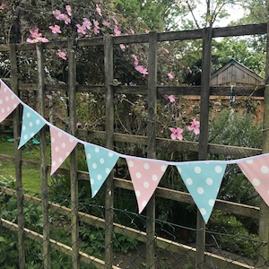 Small double sided waterproof bunting banner, outdroor bunting, oilcloth/pvc bunting/ banner, shabby chic bunting, garden bunting banner,