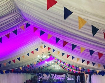 Wedding bunting,Wedding banner, Wedding flags, Wedding decoration,Long bunting,Garden party bunting, Select you own colour bunting