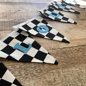Racing Car Bunting, Checkered Flag Banner, Boy's Room Decor, Hotwheels room decor image 9