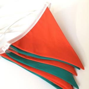 Wedding bunting, Wedding banner, Bunting flags, Orange bunting, Green bunting, Ornage and green bunting, Party decoration, Long bunting