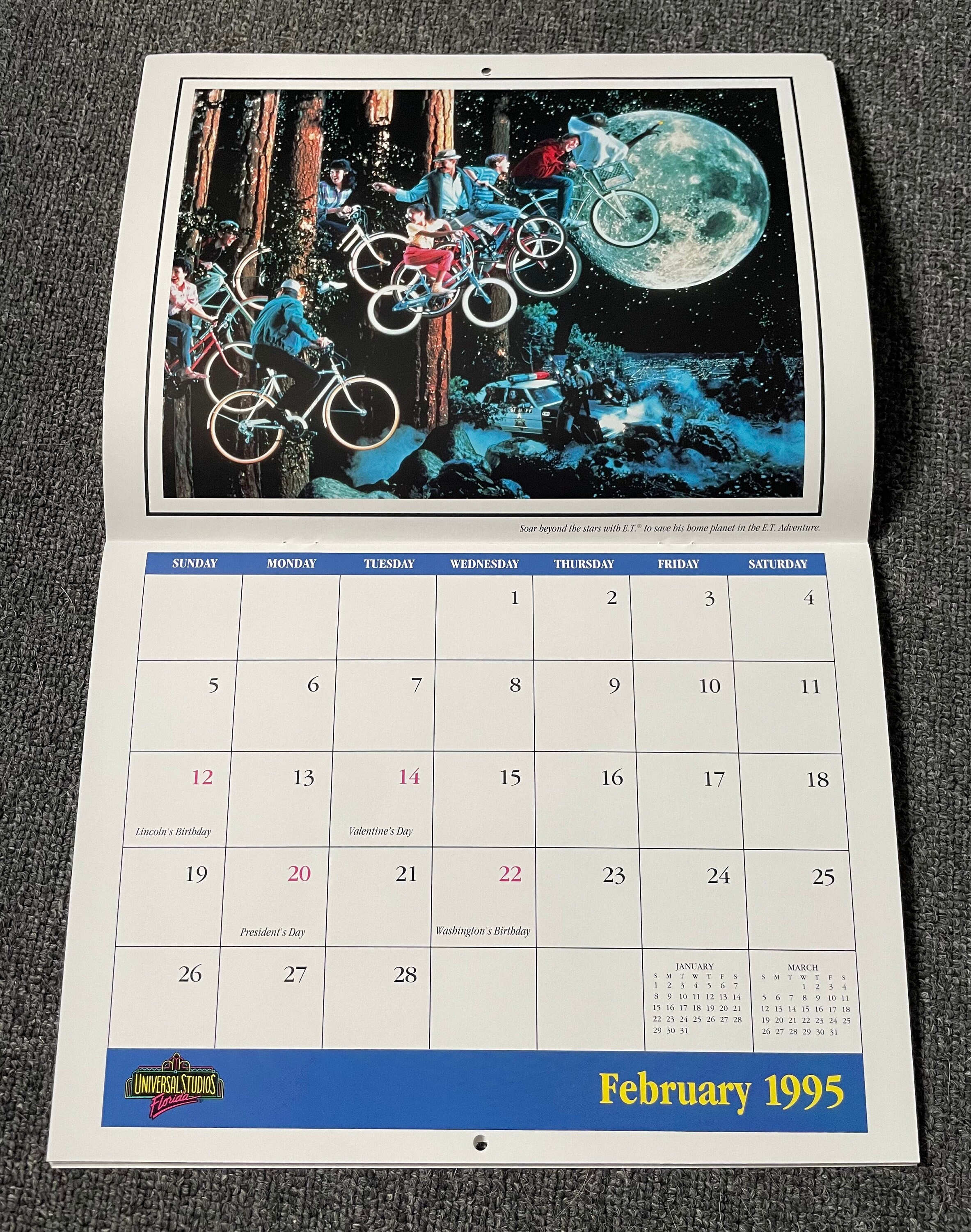 Rare 18 Month 1994-1996 Calendar From Universal Studios Florida