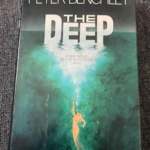 1976 THE DEEP First Edition Hardcover Book! Peter Benchley! JAWS Author!