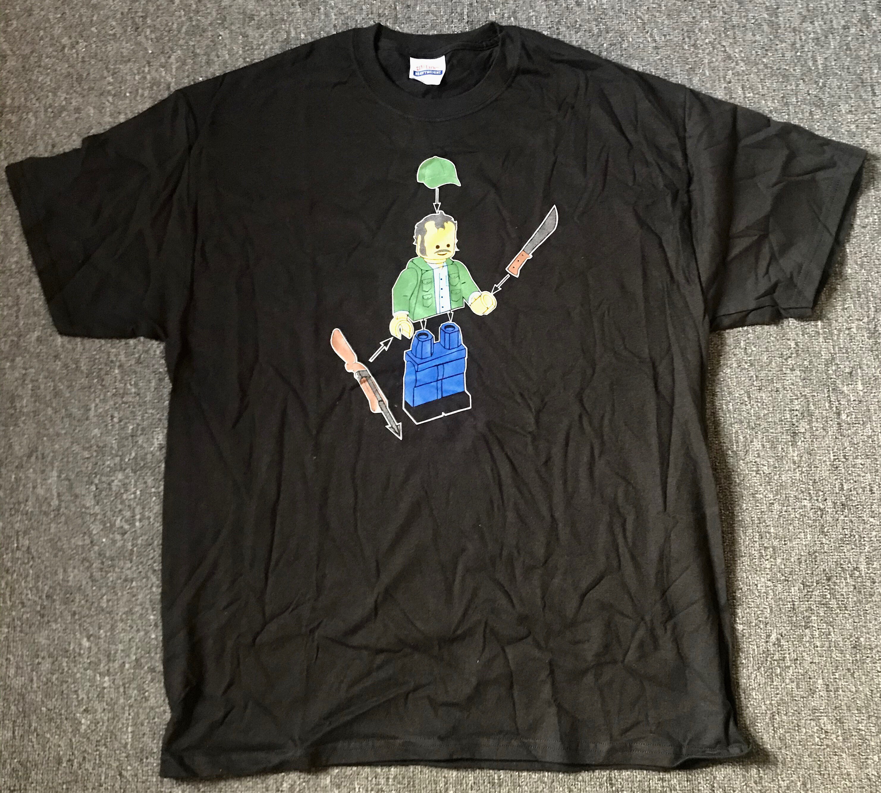Rare JAWS Lego Quint T-Shirt Mint 