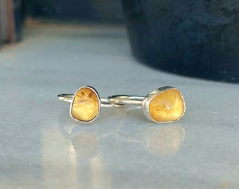 Radiant Citrine Silver Ring - Handcrafted Gemstone Jewelry: November Birthstone, Yellow Gemstone, Boho Chic, Sterling Silver & More