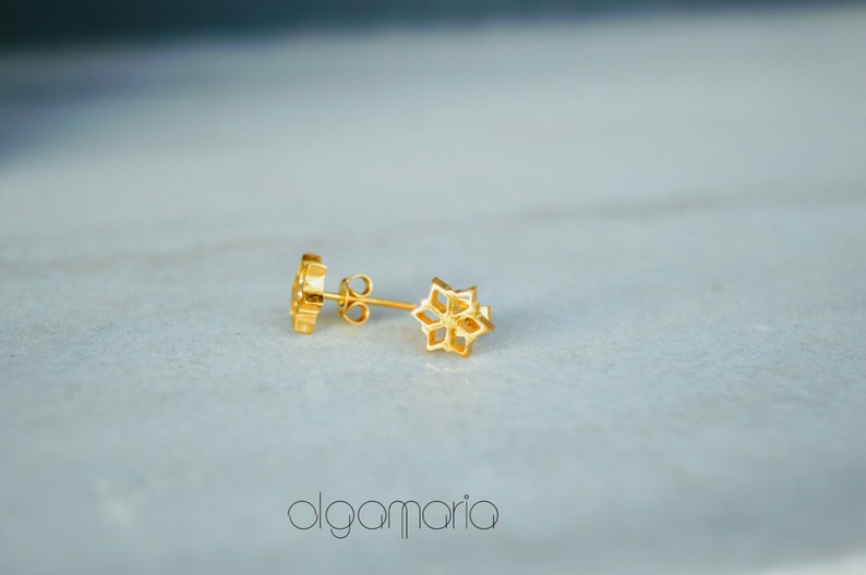 Stud Earrings Star Earrings Bijoux Gold Earrings Silver Earrings Jewelry Contemporary Gift for her Modern Fashion Handmade Made in Greece image 1