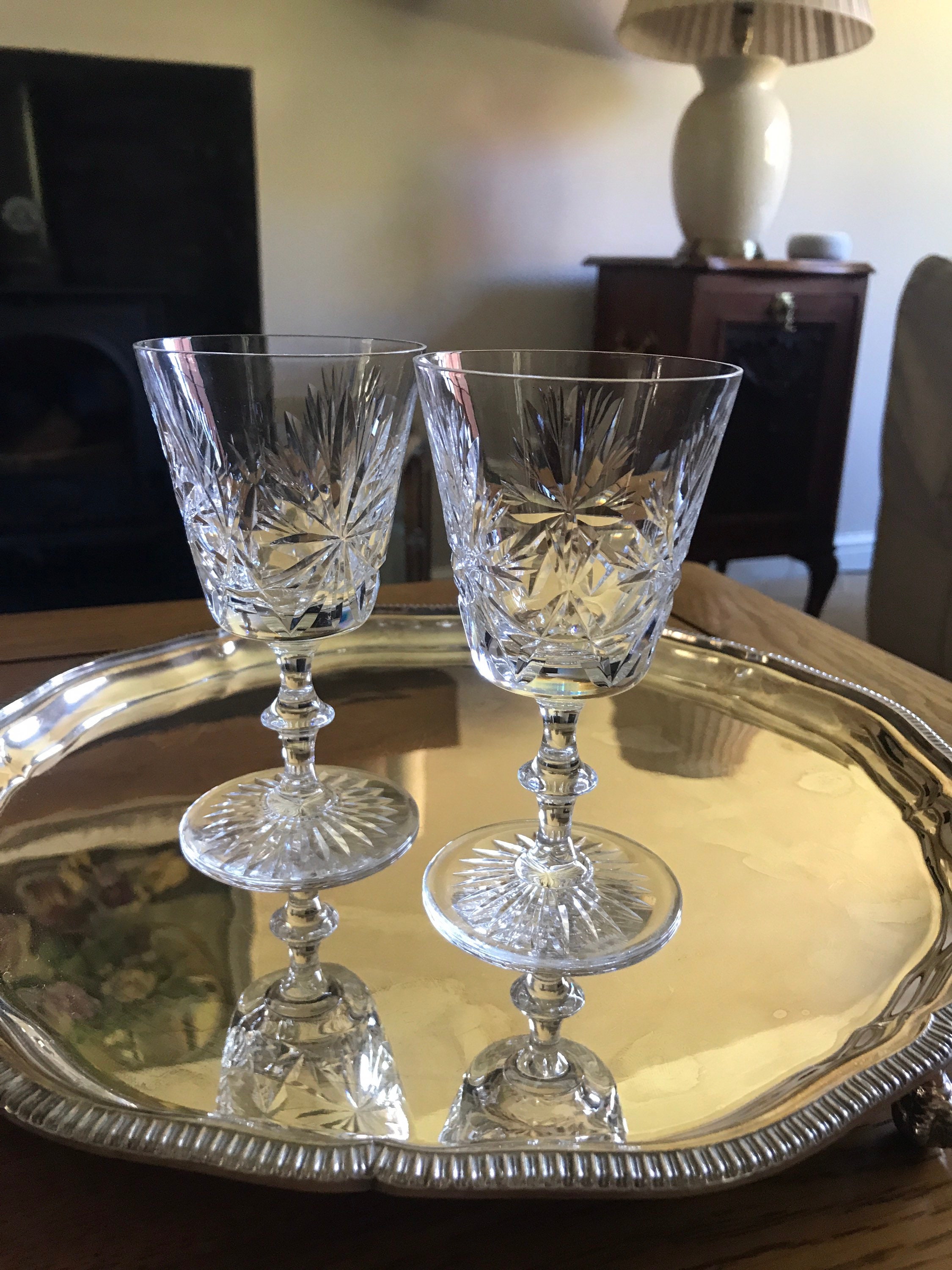 Pair Wine Glasses Edinburgh Crystal UNUSED Vintage 41B Etsy Ireland