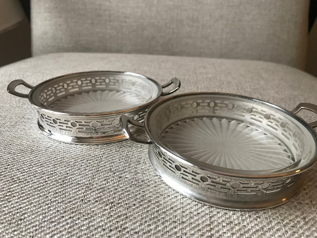 Pair Vintage Butter Dishes Festive Tableware Etsy
