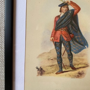 Colquhoun Clan Tartan Picture Antique Framed