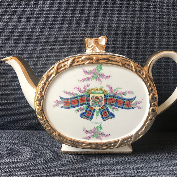 Macduff Clan Scotland Teapot Unused Vintage