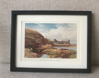 Impression vintage du château de St Andrews encadrée (SA)