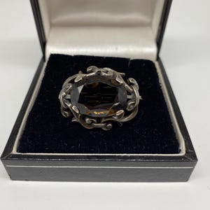 Scottish Celtic Silver Brooch Quartz Vintage Excellent ( FG)