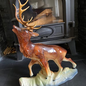 スコットランドの鹿の置物アンティーク 14インチ 素晴らしい！希少な