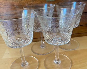 Vier edwardiaanse glazen Pall Mall Design (Je)