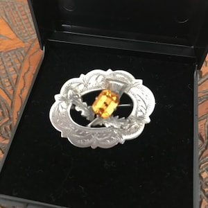 Sale ! Scottish Thistle Brooch Sterling Silver Glasgow Vintage ( Q2)