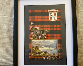 Macnaughton Clan Tartan antiek ingelijst