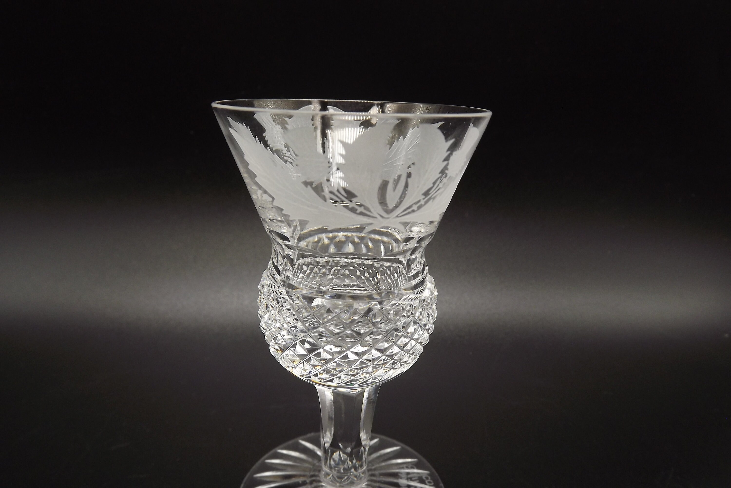 Wine Glass Edinburgh Crystal Thistle Vintage sin usar Etsy