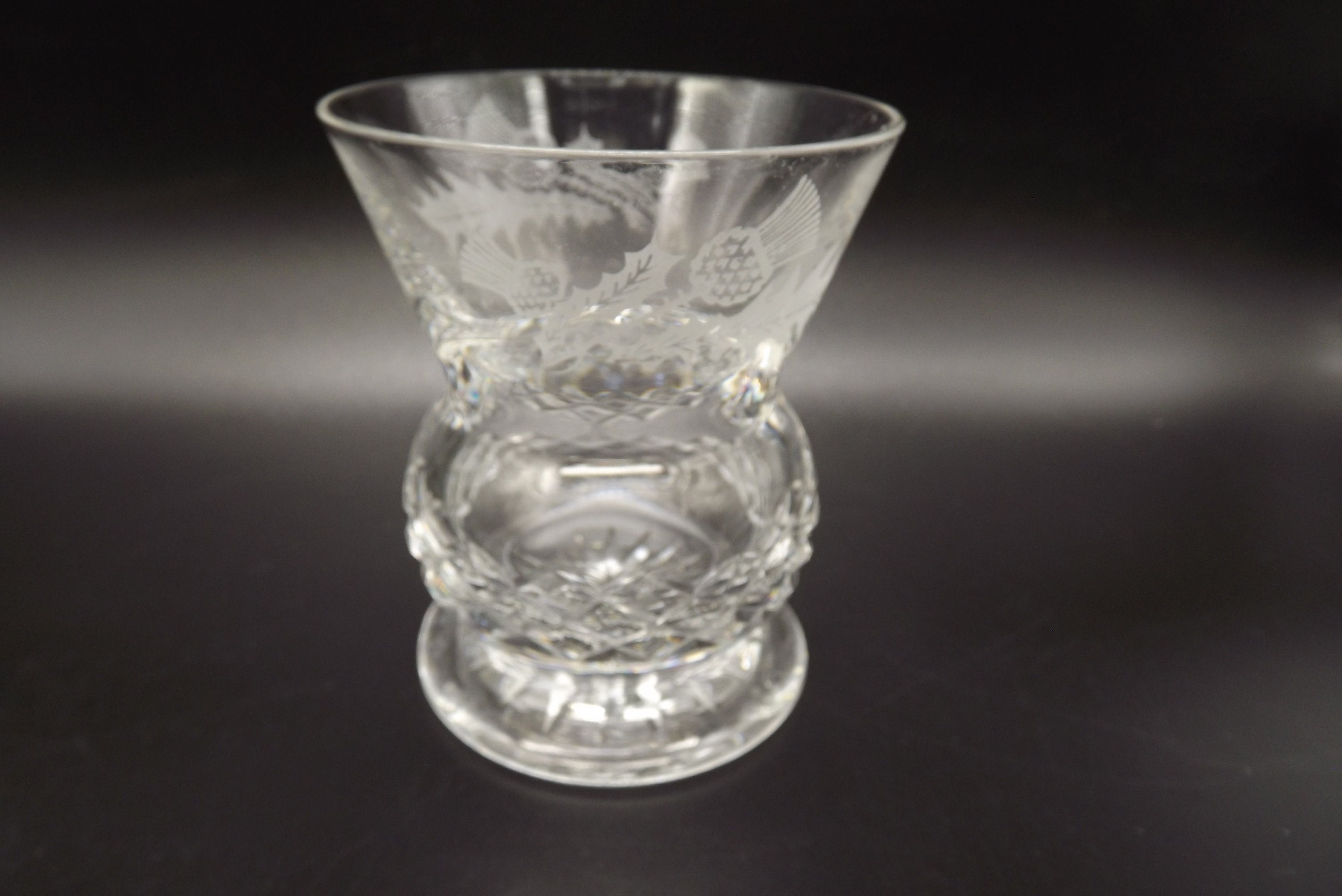 Edinburgh Crystal Thistle Vase Vintage unused Fabulous Etsy