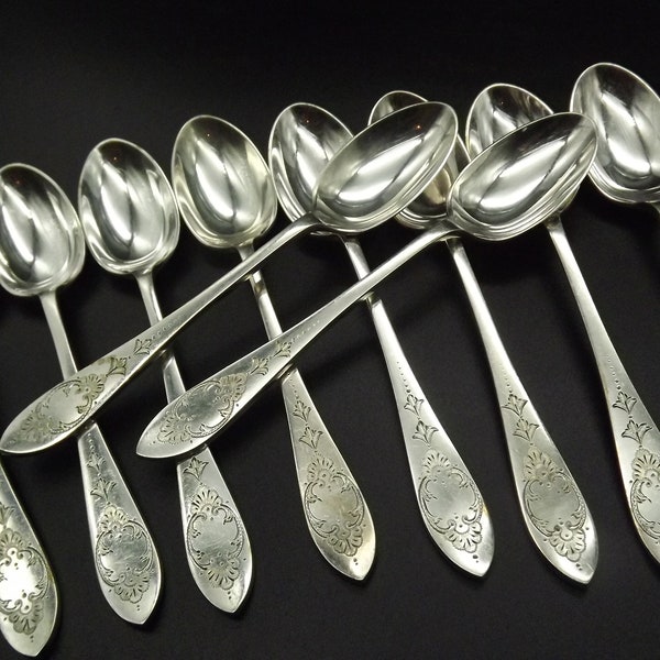 10 Glasgow Antique Teaspoons Scottish Tableware