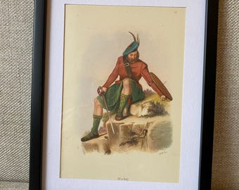 Mackay Clan Tartan Antique Picture Framed