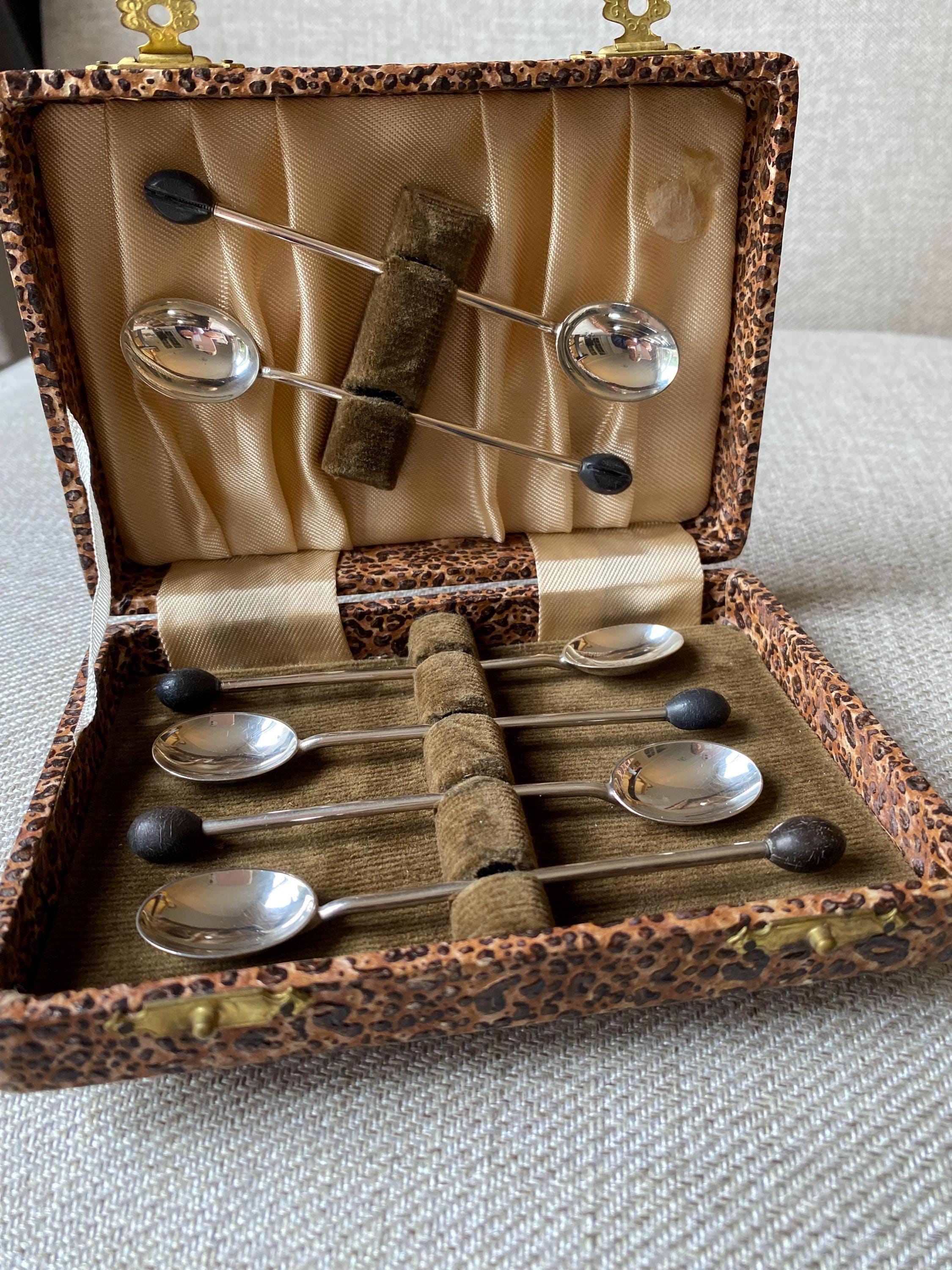 コーヒー豆スプーン6本入り アンティークシルバープレート - Etsy 日本