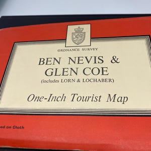 Glencoe, Ben Nevis Mappa d'epoca Tessuto scozzese Inutilizzato Regalo Hillwaker