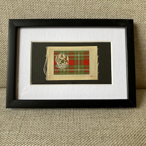 Macgregor Clan Tartan Silk Antique Framed