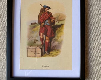 Macalister Clan Tartan Antique Framed