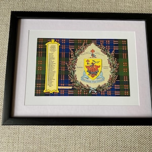 Macdonald Clan Antique Picture Framed