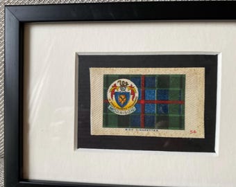Morrison Clan Tartan Antique Silk Framed