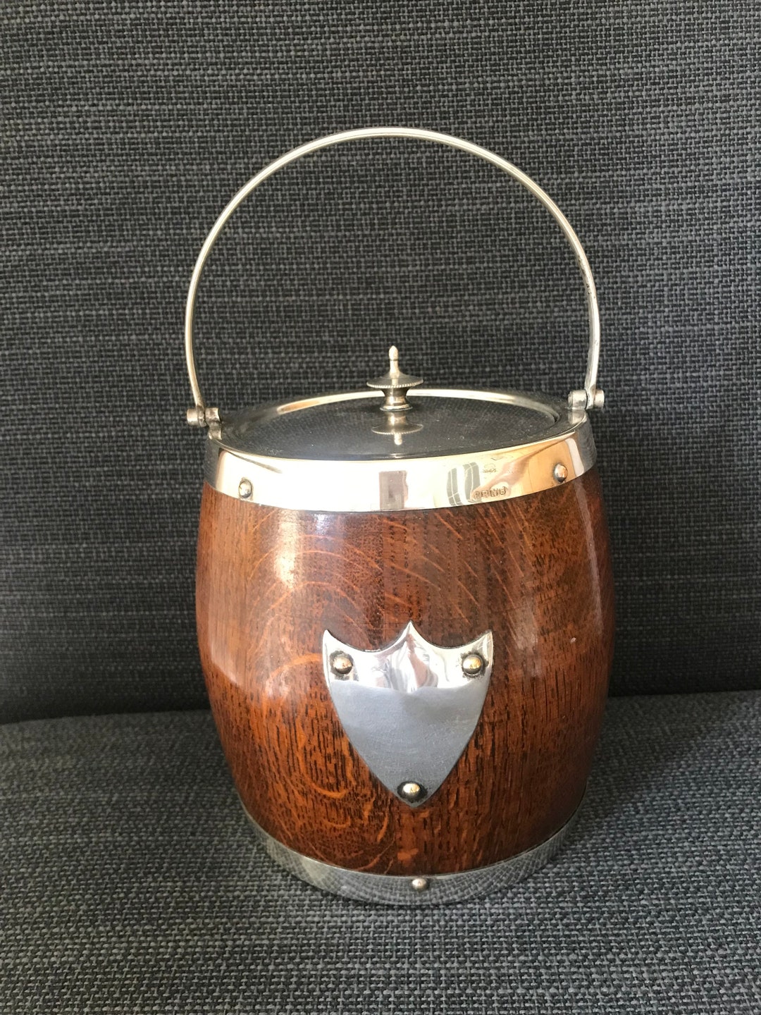 Antique Ice Bucket Wood Silverplate Festive Dining p4 Etsy