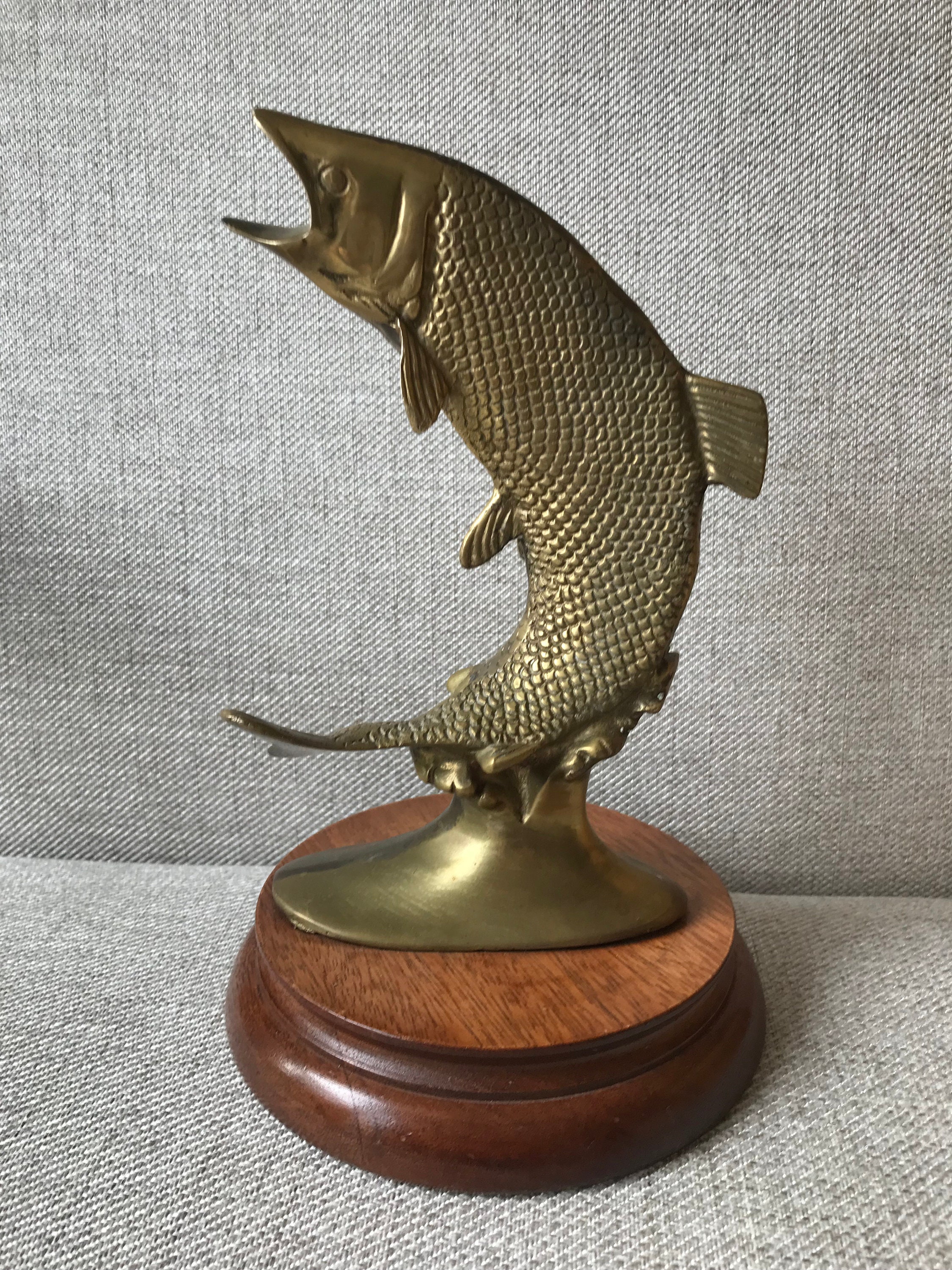 Brass Salmon Trophy, Fishing ,Angling Gift 9”( 7p)