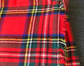 Tartan  Kilt Scottish Wool Vintage  Wear Childs