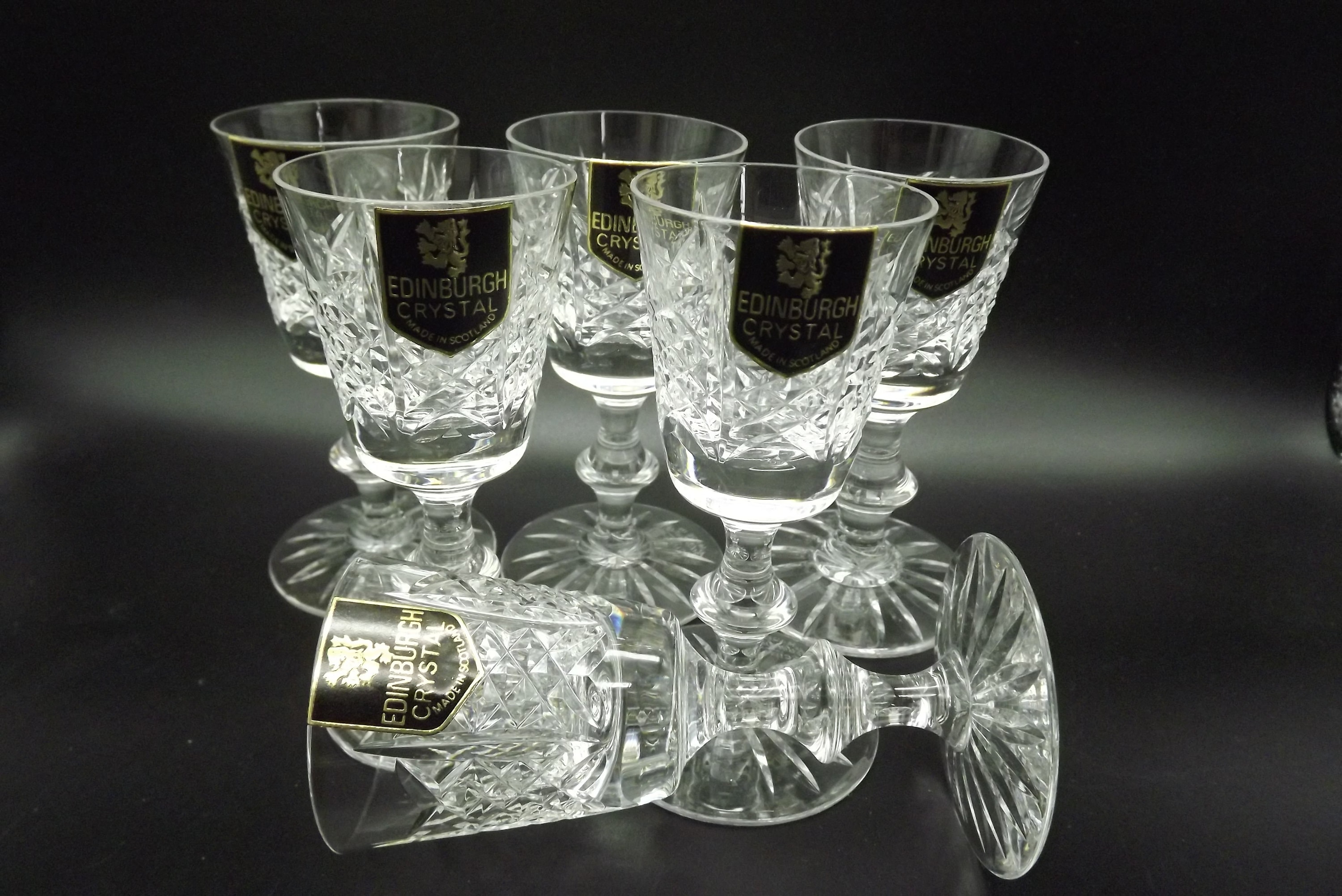 6 Sherry Glasses Edinburgh Crystal Unused Vintage 1955 Etsy
