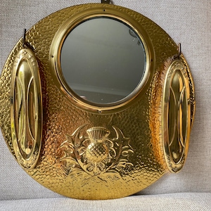 Scottish Thistle Hall Mirror & Clothes Brushes vgc