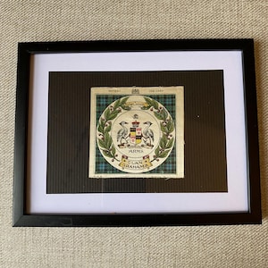 Graham Clan Tartan Antique Silk Framed V . Rare
