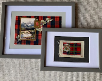 Antiguidades emolduradas com o tartan do clã Macduff