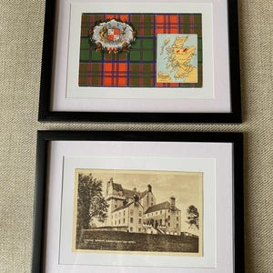 Grant Clan Tartan , Coat of Arms , Castle Grant Antique Framed