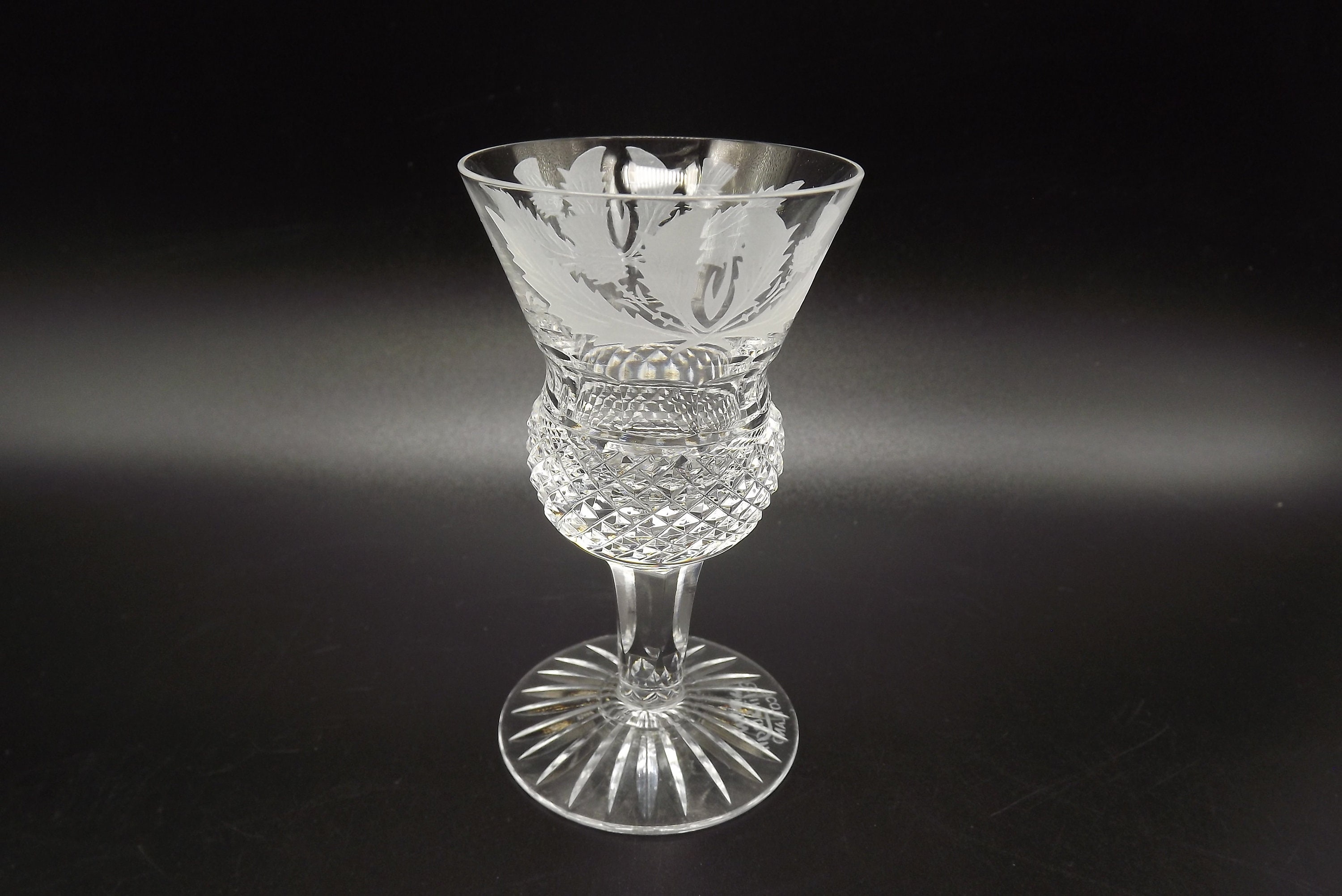 Wine Glass Edinburgh Crystal Thistle Vintage sin usar Etsy