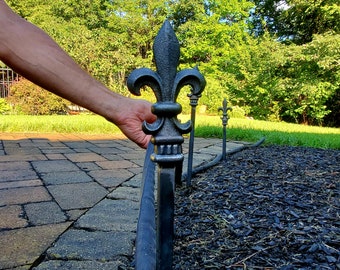 Set of Hose Guides -17" Solid Stakes - FLEUR DE LIS