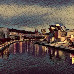 Full size digital Art Guggenheim Museum of Bilbao view