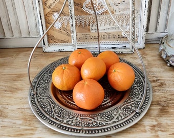 Cake and Fruit Platter Plateau, Decorative Plate Tray with Handle, Vintage Style, Kitchen Living Room Table Office Decor Ornament Decoration