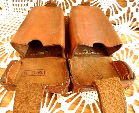 Vintage Leather Ammunition Cartridge Bullet, Hunt… - image 10