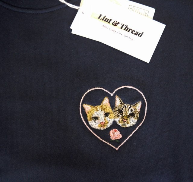 Embroidered Pet Portrait Jumper Handmade Bespoke Etsy UK